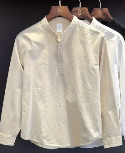 short linen kurta for men with straight pajama Alternate