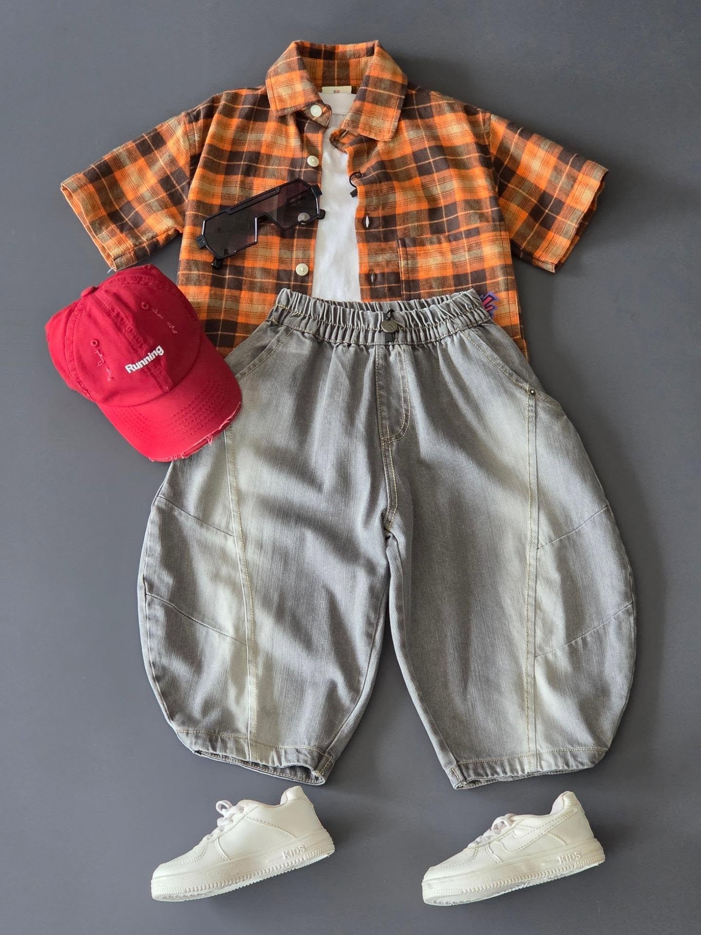 Kids red shirt angle 3