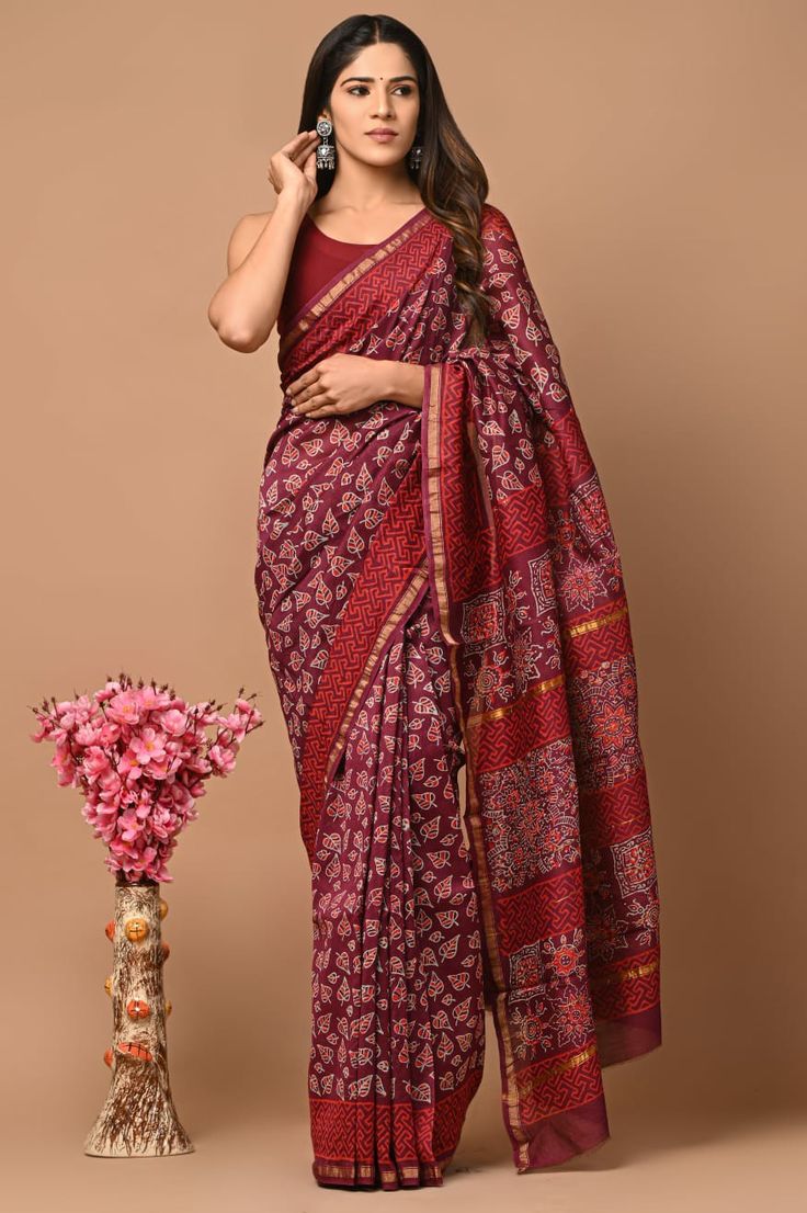 Pure Banarasi Chanderi Silk Zari Woven Saree with Matching Blouse Piece angle 4