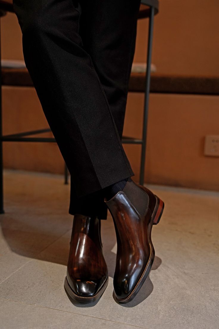 Premium Brown Leather Chelsea Ankle Boots with Elastic Gusset & Rugged Commando Sole angle 3